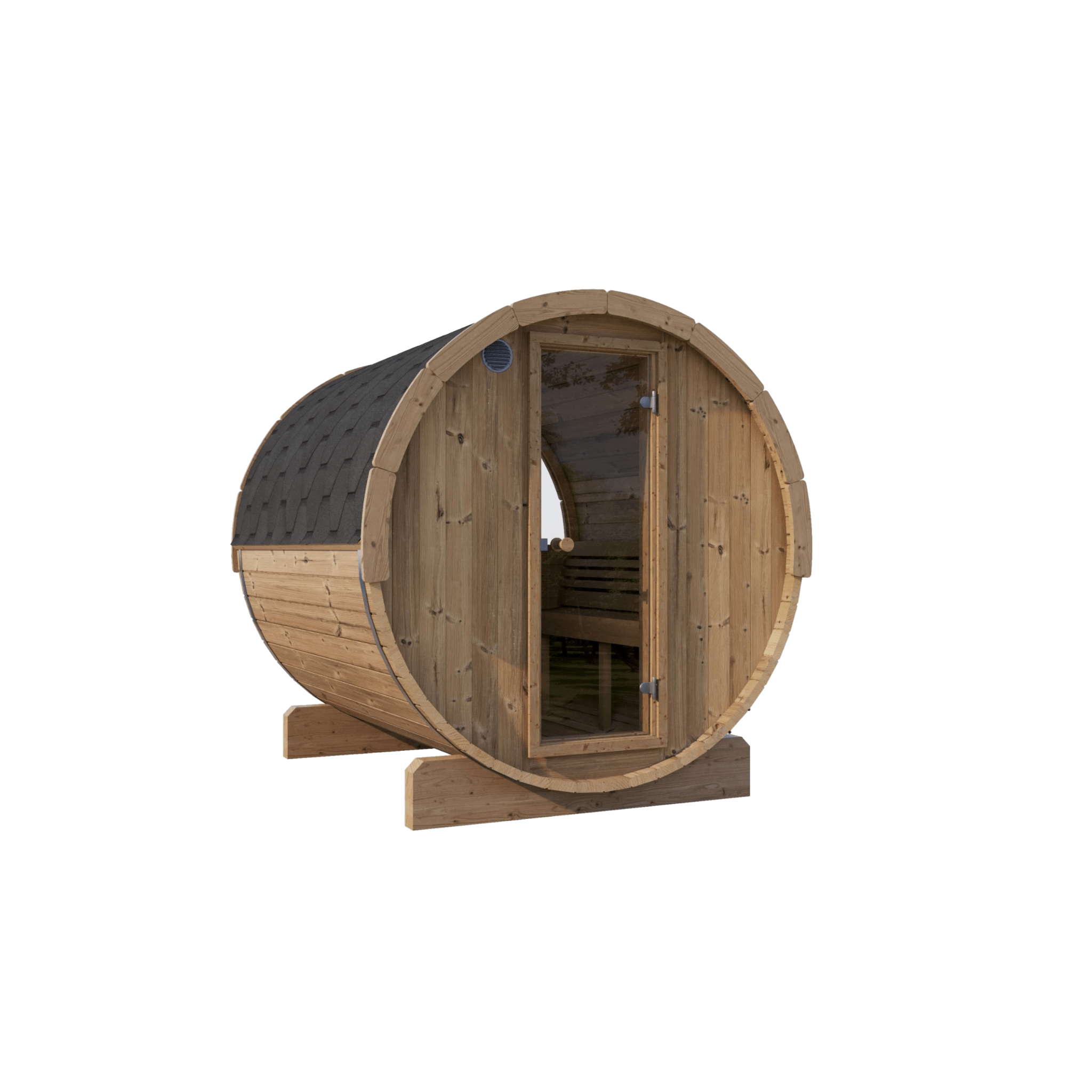 SaunaLife SL-MODELE6W 810127970885 Traditional Sauna SaunaLife Model E6W 3 Person with Back Window Barrel Sauna
